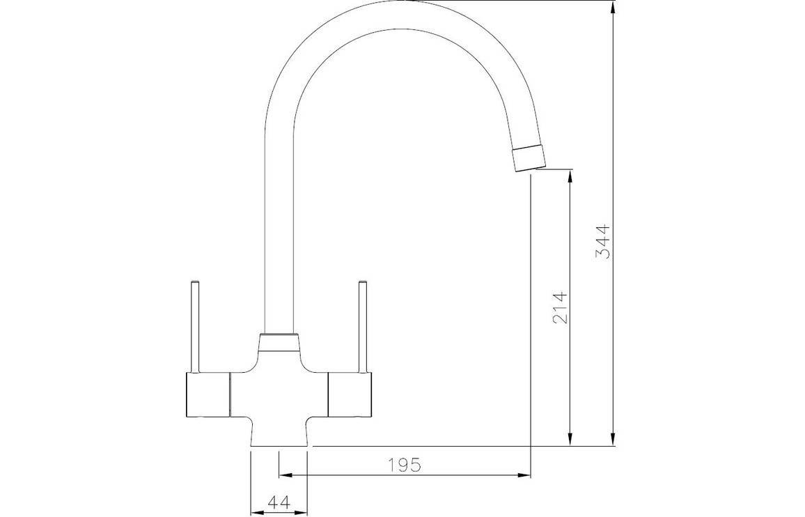 Demora Axon Monobloc Mixer Tap - Brushed Nickel