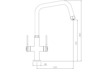Demora Ono Monobloc Mixer Tap - Antique Brass & Matt Black