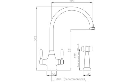 Demora Luminosa Monobloc Mixer Tap w/Handspray - Chrome