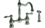 Abode Bayenne Bridge Mixer Tap w/Handspray - Pewter