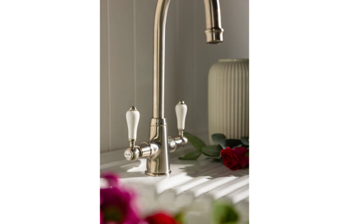 Demora Willow Monobloc Mixer Tap - Antique Brass