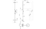Vento Thermostatic Square Bar Valve w/Fixed Head & Riser - Chrome