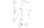 Vento Thermostatic Square Bar Valve w/Fixed Head & Riser - Chrome