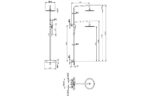 Vento Thermostatic Shower Column w/Fixed Head & Riser - Matt Black