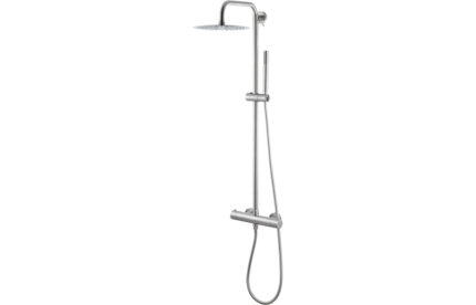 Vento Thermostatic Shower Column w/Fixed Head & Riser - St/Steel