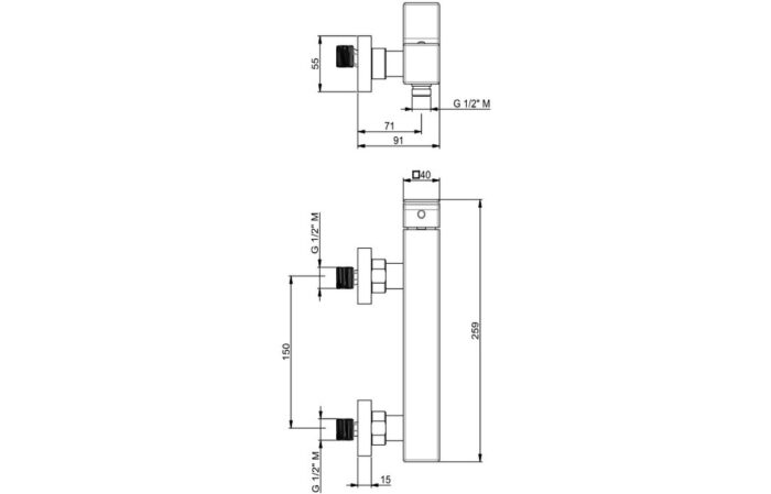 Vento Lys Wall Mounted Single Outlet Shower Mixer