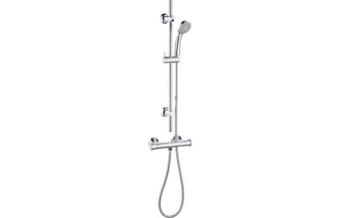 Pluvio Thermostatic Bar Mixer Shower - Chrome