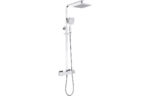 Argento Cool-Touch Thermostatic Mixer Shower w/Riser & Overhead Kit - Chrome