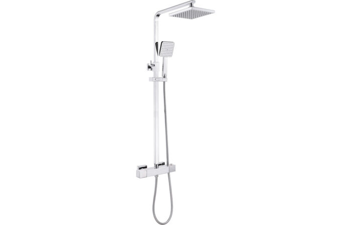 Argento Cool-Touch Thermostatic Mixer Shower w/Riser & Overhead Kit - Chrome