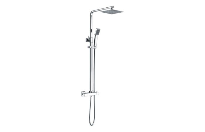 Cortavi Square Thermostatic Bar Mixer w/Riser Kit - Chrome