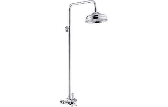 Bervisto Shower Pack Two - Concentric Single Outlet Shower Valve & Overhead Kit - Chrome