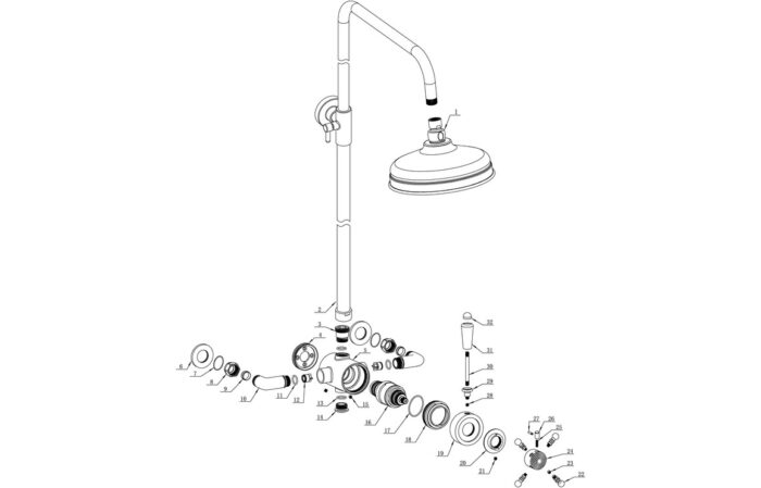 Bervisto Shower Pack Two - Concentric Single Outlet Shower Valve & Overhead Kit