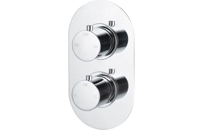 Arlix Thermostatic Two Outlet Twin Shower Valve - Chrome