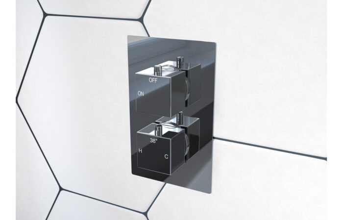 Cielix Thermostatic Single Outlet Twin Shower Valve