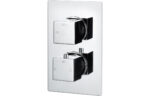 Cielix Thermostatic Single Outlet Twin Shower Valve - Chrome