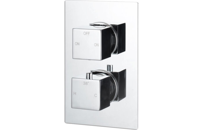 Cielix Thermostatic Two Outlet Twin Shower Valve - Chrome