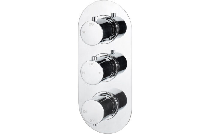 Arlix Thermostatic Two Outlet Triple Shower Valve - Chrome
