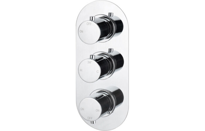 Arlix Thermostatic Three Outlet Triple Shower Valve - Chrome