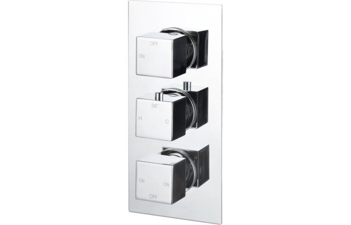 Cielix Thermostatic Three Outlet Triple Shower Valve - Chrome