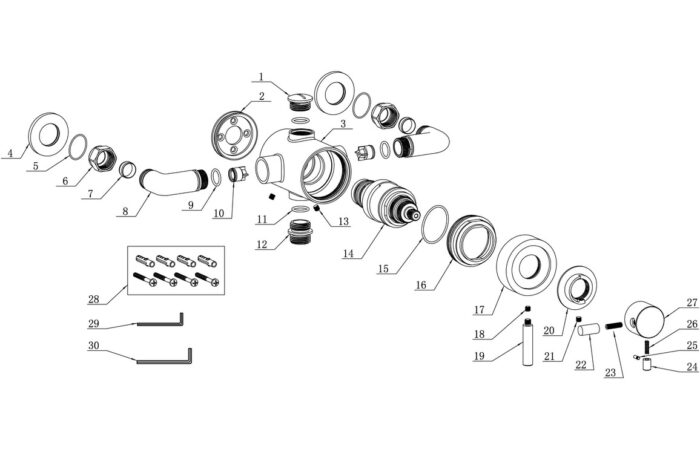 Modern Exposed Thermostatic Shower Valve