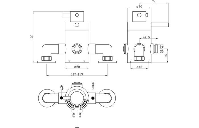 Modern Exposed Thermostatic Shower Valve