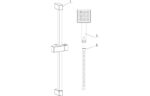 Square Slider Rail Kit & Single Mode Handset - Brushed Brass