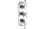 Bervisto Traditional Lever Thermostatic Two Outlet Shower Valve - Chrome