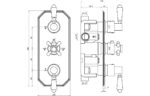 Bervisto Traditional Lever Thermostatic Two Outlet Shower Valve - Chrome