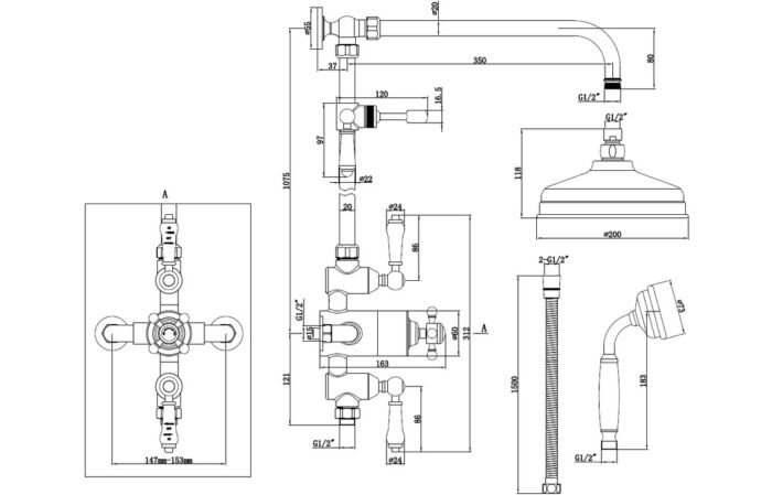 Bervisto Thermostatic Shower Kit