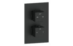 Cielix Thermostatic Two Outlet Twin Shower Valve - Matt Black
