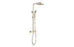 Square Thermostatic Bar Mixer w/Riser Kit - Brushed Brass