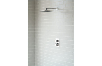 Cielix Shower Pack Two - Single Outlet Twin Shower Valve w/Overhead - Chrome