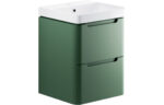 Larvix 500mm 2 Drawer Wall Hung Cloakroom Basin Unit - Matt Sage Green