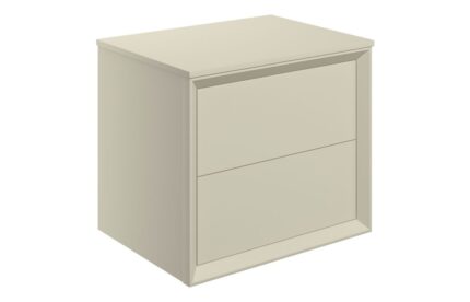 Pulvio 600mm Wall Hung 2 Drawer Basin Unit & Top - Matt Cotton