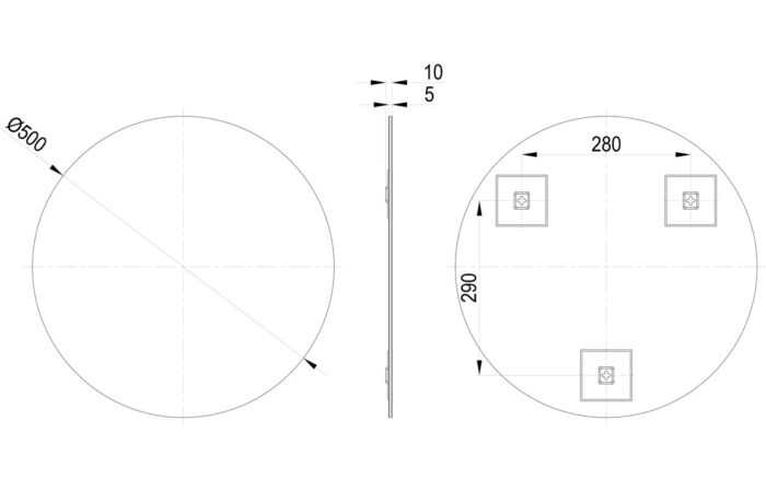 Yorvino 500mm Round Mirror