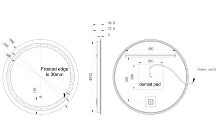 Jurelia 600mm Round Front-Lit LED Mirror