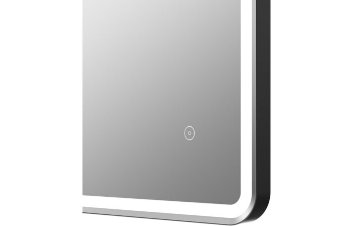 Quirino 600mm Rectangle Front-Lit LED Mirror - Matt Black