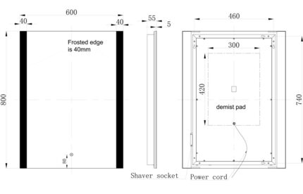 Hestaro 600x800mm Rectangle Front-Lit LED Mirror