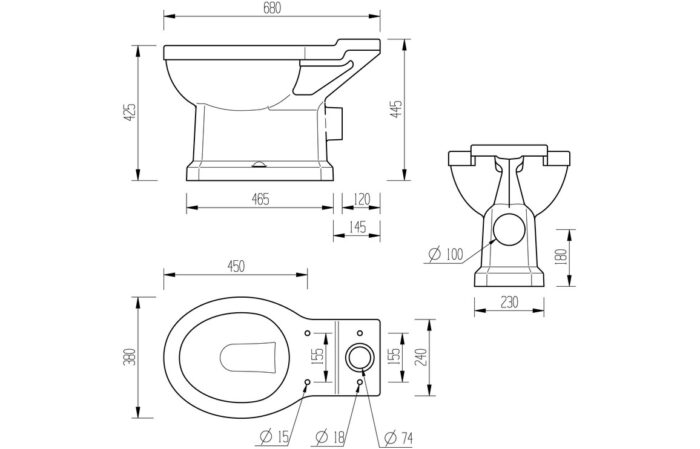 Gonda Close Coupled WC & Soft Close Seat