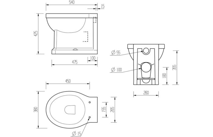 Gonda Back To Wall WC & Soft Close Seat