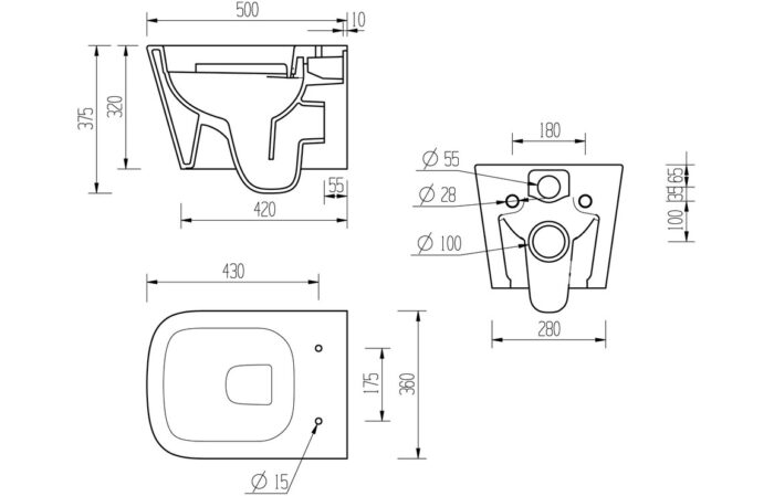 Fiore Rimless Wall Hung WC & Soft Close Seat