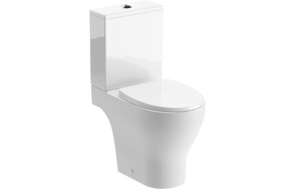 Dolce Rimless Short Projection Close Coupled Open Back WC & Soft Close Seat