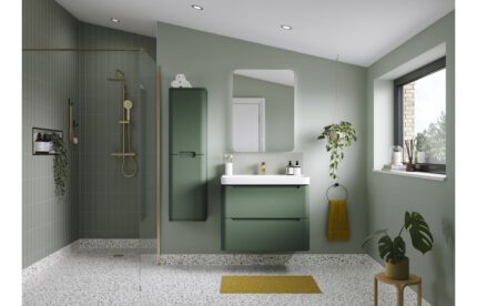 Larvix 500mm 2 Door FREE STANDING Cloakroom Basin Unit - Matt Sage Green