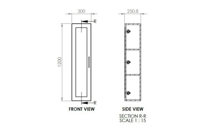 Mirexo 350mm Wall Hung 1 Door Tall Unit - Matt White