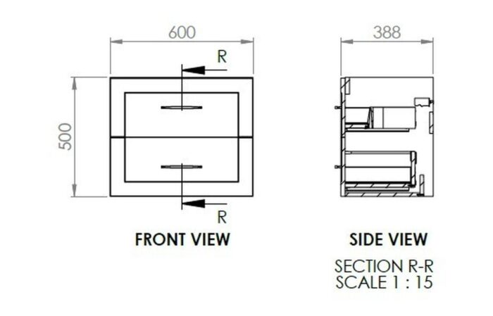 Mirexo 615mm Wall Hung 2 Drawer Basin Unit & Basin - Matt White