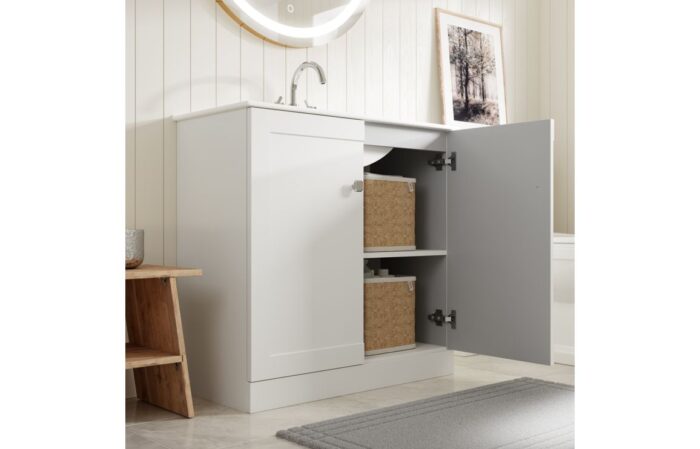 Mirexo 615mm Wall Hung 2 Drawer Basin Unit & Basin - Matt White