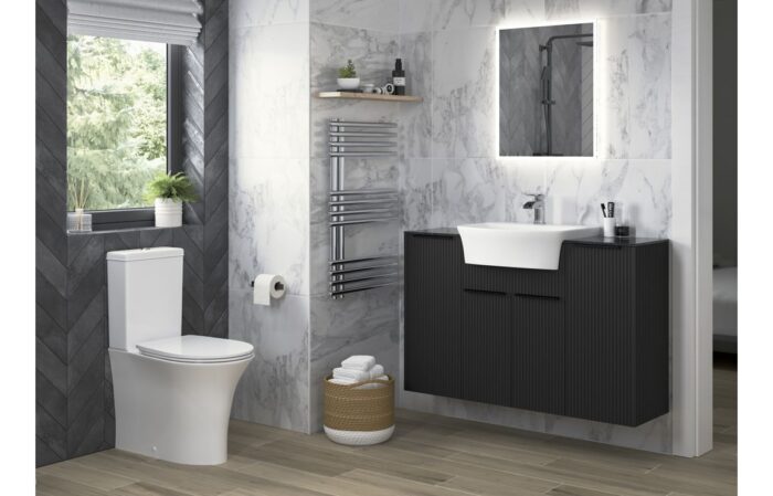 Costa Rimless Close Coupled Fully Shrouded WC & Soft Close Seat