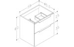 Stavero 815mm Wall Hung 2 Drawer Basin Unit & Basin - Matt Olive Green