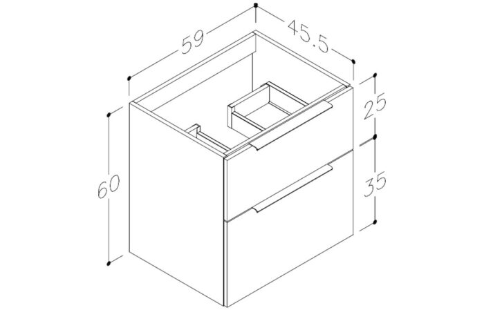 Stavero 815mm Wall Hung 2 Drawer Basin Unit & Basin - Matt Antique Rose