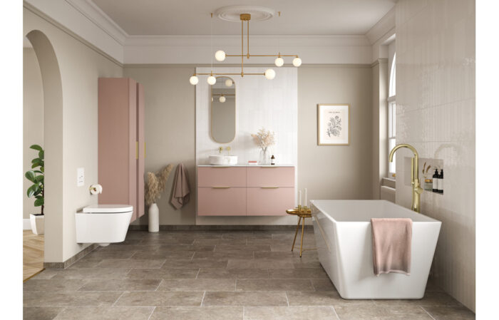 Stavero 500mm WC Unit - Matt Antique Rose